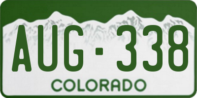 CO license plate AUG338