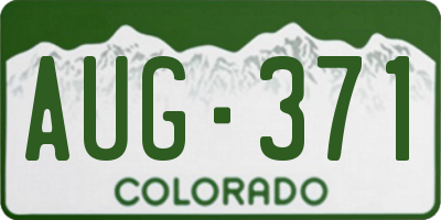 CO license plate AUG371