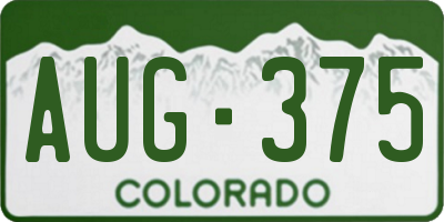 CO license plate AUG375