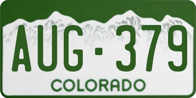 CO license plate AUG379