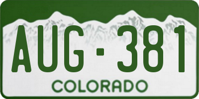 CO license plate AUG381