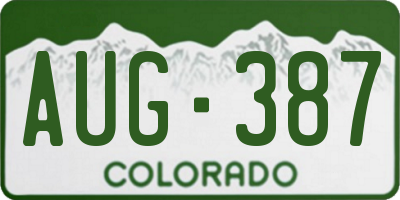 CO license plate AUG387