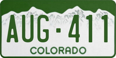 CO license plate AUG411