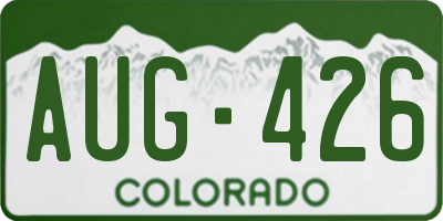 CO license plate AUG426