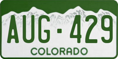 CO license plate AUG429