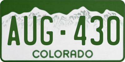 CO license plate AUG430