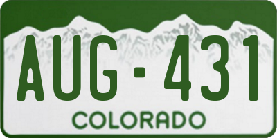 CO license plate AUG431