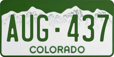 CO license plate AUG437