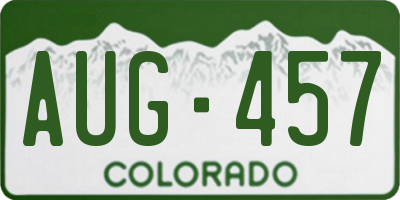 CO license plate AUG457