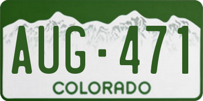 CO license plate AUG471