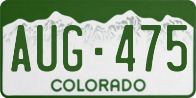 CO license plate AUG475