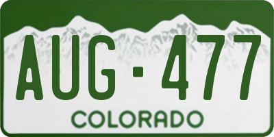 CO license plate AUG477