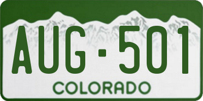 CO license plate AUG501