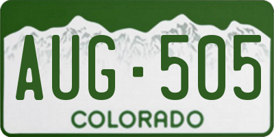 CO license plate AUG505