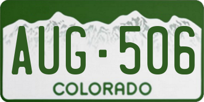 CO license plate AUG506