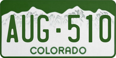 CO license plate AUG510