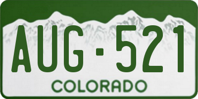 CO license plate AUG521