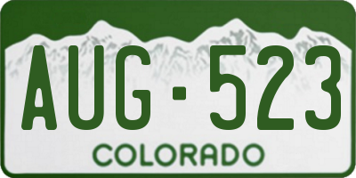 CO license plate AUG523
