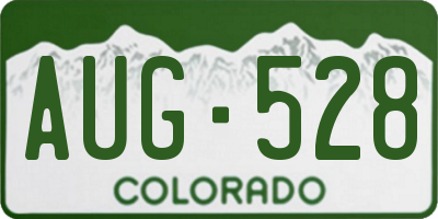 CO license plate AUG528