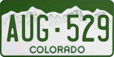 CO license plate AUG529