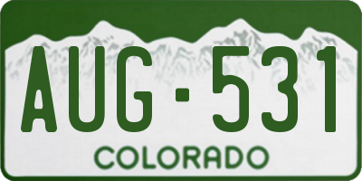 CO license plate AUG531
