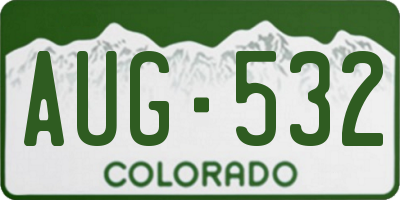 CO license plate AUG532