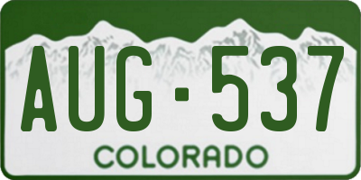 CO license plate AUG537