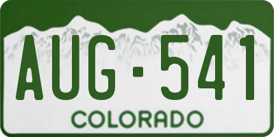 CO license plate AUG541