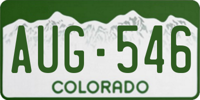 CO license plate AUG546