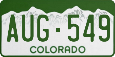 CO license plate AUG549