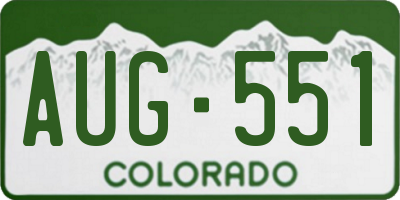 CO license plate AUG551
