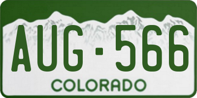 CO license plate AUG566