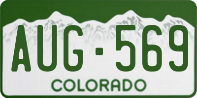 CO license plate AUG569