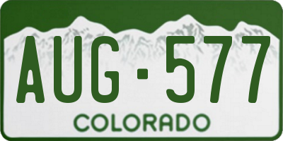 CO license plate AUG577
