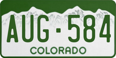 CO license plate AUG584