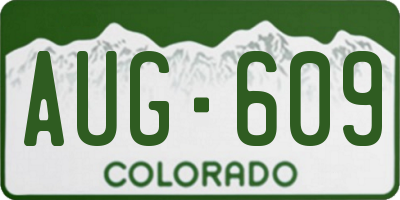 CO license plate AUG609