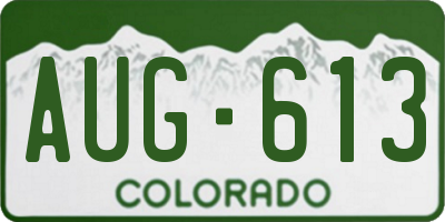 CO license plate AUG613