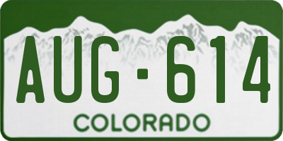 CO license plate AUG614
