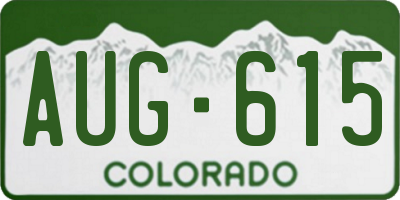 CO license plate AUG615