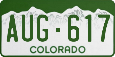 CO license plate AUG617