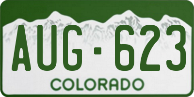 CO license plate AUG623