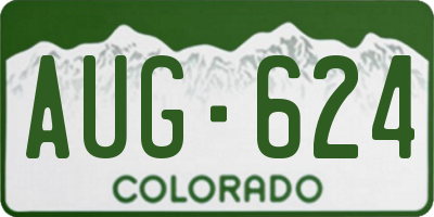 CO license plate AUG624