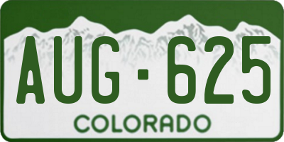 CO license plate AUG625