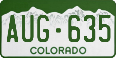 CO license plate AUG635