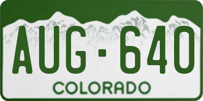 CO license plate AUG640