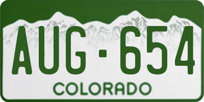 CO license plate AUG654