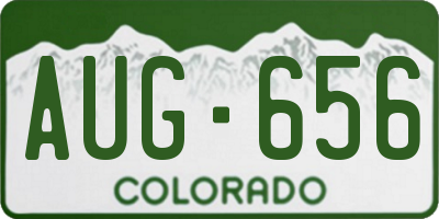 CO license plate AUG656