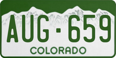 CO license plate AUG659