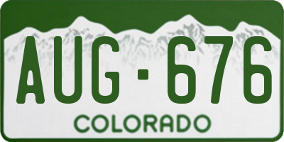 CO license plate AUG676