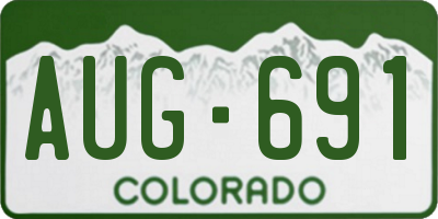 CO license plate AUG691